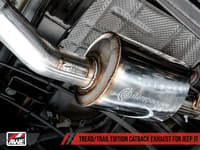 awe tuning 20-22 jeep gladiator jt 3.6l tread edition cat-back dual exhaust - diamond black tips 3015-33101