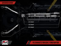 awe tuning 17-20 ford raptor 0 fg performance exhaust system - w/ diamond black tips 3015-33106