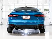 awe tuning 20-22 audi b9.5 rs 5 coupe non-resonated touring edition exhaust - rs-style diamond black tips 3015-33123