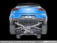 awe tuning 14-18 porsche macan touring edition exhaust system - chrome silver 102mm tips 3015-42068