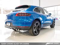 awe tuning 14-18 porsche macan touring edition exhaust system - chrome silver 102mm tips 3015-42068