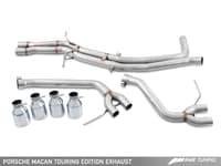 awe tuning 14-18 porsche macan touring edition exhaust system - chrome silver 102mm tips 3015-42068