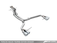 awe tuning 14-18 porsche macan touring edition exhaust system - chrome silver 102mm tips 3015-42068