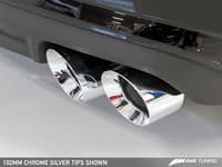 awe tuning 16-18 audi c7.5 a7 3.0t touring edition exhaust - quad outlet chrome silver tips 3015-42070