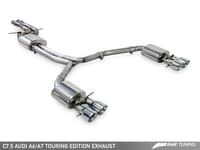 awe tuning 16-18 audi c7.5 a6 3.0t touring edition exhaust - quad outlet chrome silver tips 3015-42072
