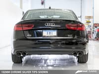 awe tuning 16-18 audi c7.5 a7 3.0t touring edition exhaust - quad outlet chrome silver tips 3015-42070