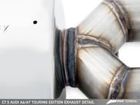 awe tuning 16-18 audi c7.5 a7 3.0t touring edition exhaust - quad outlet chrome silver tips 3015-42070