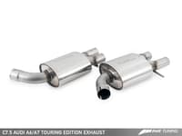 awe tuning 16-18 audi c7.5 a7 3.0t touring edition exhaust - quad outlet chrome silver tips 3015-42070