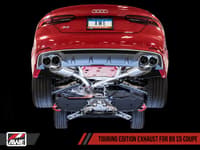 awe tuning 18-21 audi b9 s5 3.0t touring edition exhaust - chrome silver tips (90mm) 3015-42086