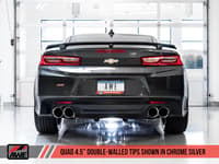 awe tuning 16-22 chevrolet camaro ss axle-back exhaust - touring edition (quad chrome silver tips) 3015-42093