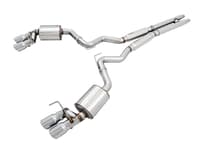 awe tuning 18-22 ford mustang gt (s550) cat-back exhaust - touring edition (quad chrome silver tips) 3015-42102