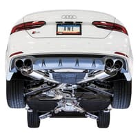 awe tuning 18-21 audi b9 s5 sportback 3.0t touring exhaust (res. for perf. dp) 102mm - chrome silver tips 3015-42130