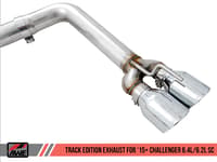 awe tuning 15-21 dodge challenger 6.4l/6.2l sc track edition exhaust - quad diamond black tips 3015-43144