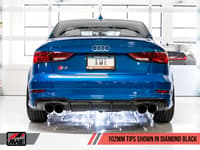 awe tuning 15-20 audi 8v s3 track edition exhaust w/diamond black tips 102mm 3015-43150
