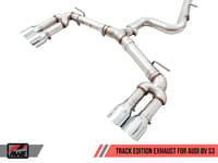 awe tuning 15-20 audi 8v s3 track edition exhaust w/diamond black tips 102mm 3015-43150