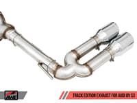 awe tuning 15-20 audi 8v s3 track edition exhaust w/chrome silver tips 102mm 3015-42142