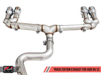 awe tuning 15-20 audi 8v s3 track edition exhaust w/chrome silver tips 102mm 3015-42142