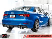 awe tuning 15-20 audi 8v s3 switchpath exhaust w/chrome silver tips 102mm 3025-42068
