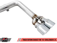 awe tuning 17-22 dodge challenger 5.7l track edition exhaust - diamond black quad tips 3015-43152