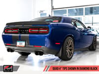 awe tuning 17-22 challenger 5.7 touring edition exhaust - non-resonated - diamond black quad tips 3020-43084