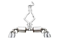 awe tuning 19-22 bmw m340i (g20) non-resonated touring edition exhaust - quad chrome silver tips 3015-42148