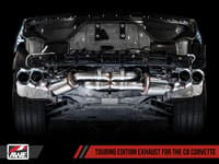awe tuning 20-22 chevrolet corvette (c8) touring edition exhaust - quad chrome silver tips 3015-42151