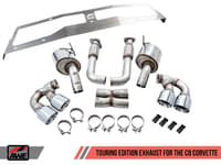 awe tuning 20-22 chevrolet corvette (c8) touring edition exhaust - quad diamond black tips 3015-43159