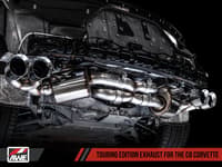 awe tuning 20-22 chevrolet corvette (c8) touring edition exhaust - quad diamond black tips 3015-43159