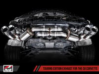 awe tuning 20-22 chevrolet corvette (c8) touring edition exhaust - quad diamond black tips 3015-43159