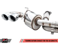 awe tuning 20-22 chevrolet corvette (c8) touring edition exhaust - quad diamond black tips 3015-43159