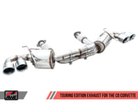awe tuning 20-22 chevrolet corvette (c8) touring edition exhaust - quad diamond black tips 3015-43159