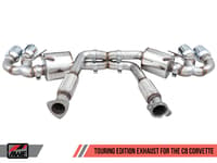 awe tuning 20-22 chevrolet corvette (c8) touring edition exhaust - quad diamond black tips 3015-43159
