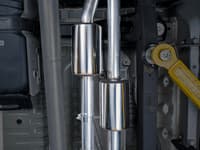 awe tuning 19-22 4th gen gm 1500 6.2l 0fg catback split rear exit (w/ bumper cutouts) - quad diamond tips 3015-43204