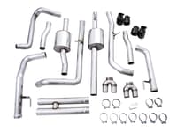 awe tuning 19-22 4th gen gm 1500 6.2l 0fg catback split rear exit (w/ bumper cutouts) - quad diamond tips 3015-43204