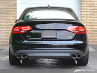 awe tuning 09-16 audi b8 a4 touring edition exhaust - quad tip diamond black tips 3015-43020