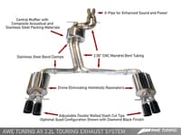 awe tuning 08-12 audi b8 s5 4.2l touring edition exhaust system - diamond black tips 3015-42026