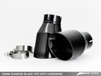awe tuning 16-18 audi c7.5 a7 3.0t touring edition exhaust - quad outlet diamond black tips 3015-43074