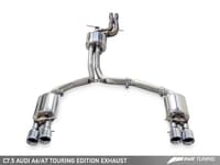 awe tuning 16-18 audi c7.5 a7 3.0t touring edition exhaust - quad outlet diamond black tips 3015-43074