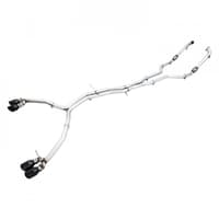 awe tuning 18-21 audi b9 s5 coupe resonated for performance cat track edition exhaust w/ carbon fiber tips 3015-45010