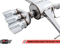 awe tuning 17-21 honda civic type r touring edition exhaust w/front pipe & triple diamond black tips 3015-53006