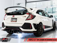 awe tuning 17-21 honda civic type r touring edition exhaust w/front pipe & triple chrome silver tips 3015-52004