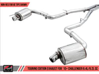 awe tuning 15-21 dodge challenger 6.4l/6.2l non-resonated touring edition exhaust - use stock tips 3020-11028