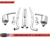 awe tuning 15-21 dodge challenger 6.4l/6.2l non-resonated touring edition exhaust - use stock tips 3020-11028