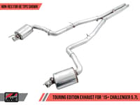 awe tuning 17-22 dodge challenger 5.7l touring edition exhaust - non-resonated - stock tips 3020-11030