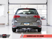 awe tuning 15-17 vw mk7 golf 1.8t track edition exhaust w/diamond black tips (90mm) 3020-23022