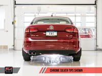 awe tuning 11-18 vw mk6 gli 2.0t - mk6 jetta 1.8t track edition exhaust - polished silver tips 3020-22026