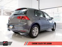 awe tuning 15-17 vw mk7 golf 1.8t track edition exhaust w/chrome silver tips (90mm) 3020-22020