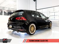 awe tuning 15-17 vw mk7 gti track edition exhaust - chrome silver tips 3020-32022