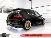 awe tuning 15-17 vw mk7 gti track edition exhaust - diamond black tips 3020-33024
