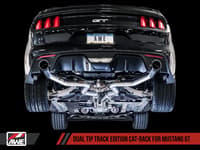 awe tuning 15-17 ford s550 mustang gt cat-back exhaust - track edition (diamond black tips) 3020-33030